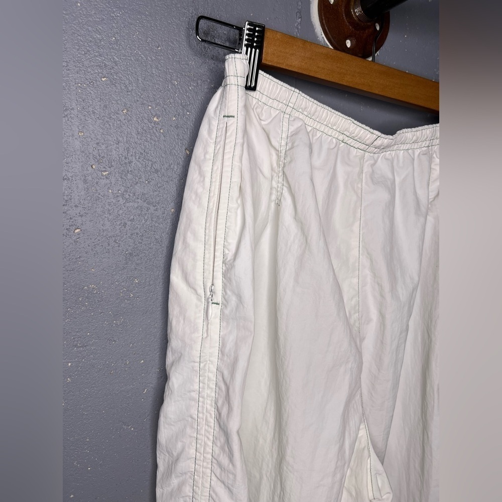 Zara White Parachute Pants with Green Stitching (XS) - Picture 5 of 8